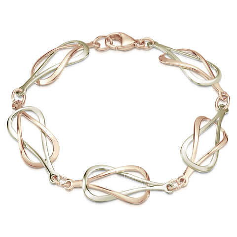 Reef Knot Bracelet in 9ct White and Rose Gold