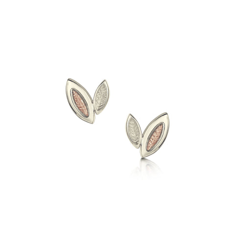 Seasons Petite Stud Earrings in 9ct White & Rose Gold by Sheila Fleet Jewellery