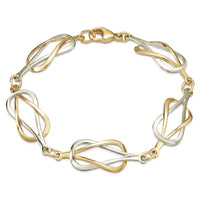 Reef Knot Bracelet in 9ct White and Yellow Gold by Sheila Fleet Jewellery
