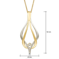 Reef Knot 0.10ct Diamond Dress Pendant in 9ct White & Yellow Gold