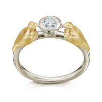 Dove Diamond Ring in 9ct White & Yellow Gold by Sheila Fleet Jewellery