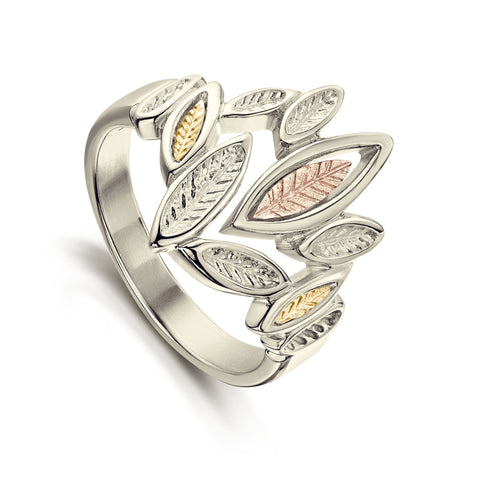 Seasons All Gold Ring in 9ct White Gold by Sheila Fleet Jewellery