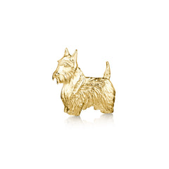 Scottie Dog Brooch in 9ct Yellow Gold by Sheila Fleet Jewellery
