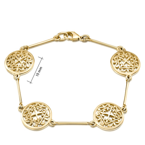 Cathedral ‘St Magnus I’ 4-link Bracelet in 9ct Yellow Gold by Sheila Fleet Jewellery