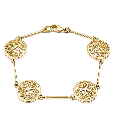 Cathedral ‘St Magnus I’ 4-link Bracelet in 9ct Yellow Gold by Sheila Fleet Jewellery