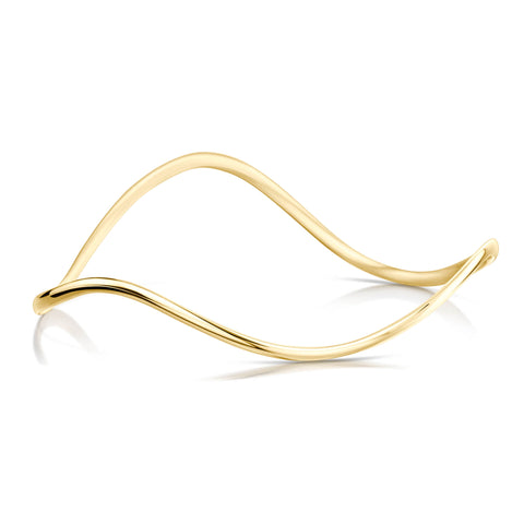 Tidal Single Bangle in 9ct Yellow Gold by Sheila Fleet Jewellery