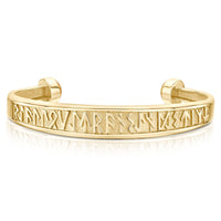 Runic Torque Bangle in 9ct Yellow Gold with Amber