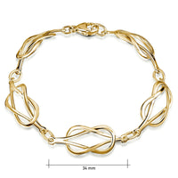 Reef Knot Bracelet in 9ct Yellow Gold by Sheila Fleet Jewellery