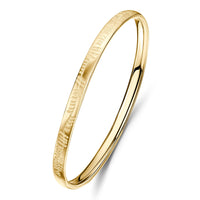 Ogham Bangle in 9ct Yellow Gold by Sheila Fleet Jewellery