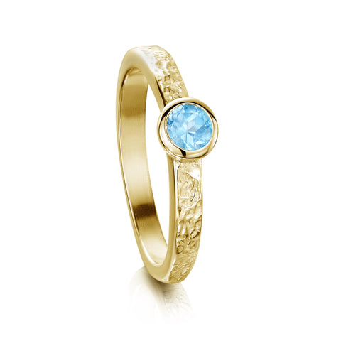Matrix Blue Topaz Ring in 9ct Yellow Gold by Sheila Fleet Jewellery
