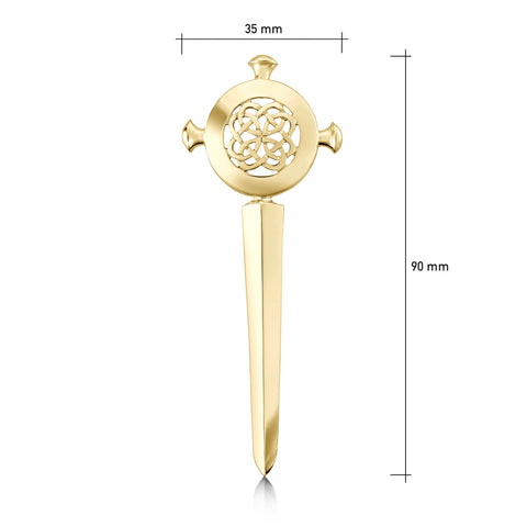 Maid of the Loch Kilt Pin in 9ct Yellow Gold by Sheila Fleet Jewellery