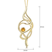 Tidal Citrine Occasion Pendant in 9ct Yellow Gold