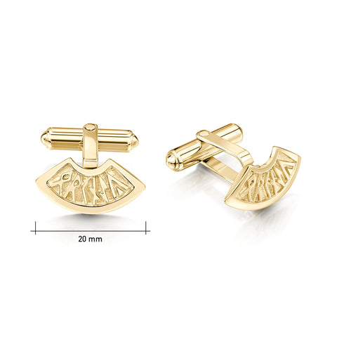 Runic Small Cufflinks in 9ct Yellow Gold