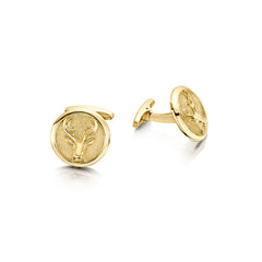 Stag’s Head Cufflinks in 9ct Yellow Gold by Sheila Fleet Jewellery