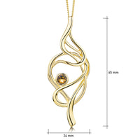 Tidal 9ct Yellow Gold Occasion Pendant with Cognac Diamond