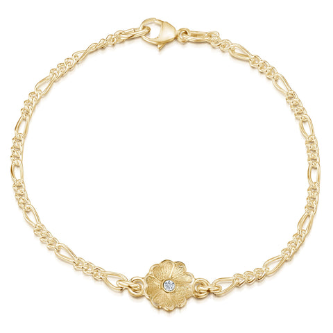 Primula Scotica Diamond Bracelet in 9ct Yellow Gold by Sheila Fleet Jewellery