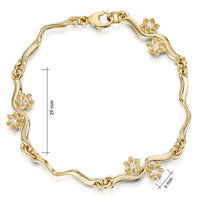 Diamond Daisies 6-flower Bracelet in 9ct Yellow Gold by Sheila Fleet Jewellery