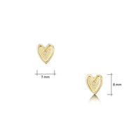 Secret Hearts Diamond Stud Earrings in 9ct Yellow Gold