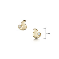 River Ripples Petite Diamond Stud Earrings in 9ct Yellow Gold by Sheila Fleet Jewellery