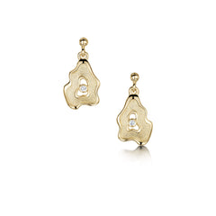 Rock Pool Diamond Drop Earrings in 9ct Yellow Gold by Sheila Fleet Jewellery