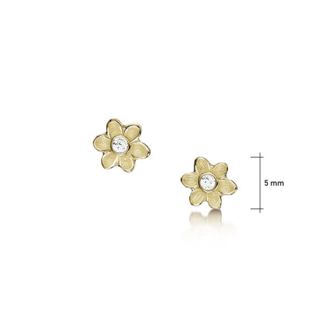 Diamond Daisies Petite Stud Earrings in 9ct Yellow Gold by Sheila Fleet Jewellery