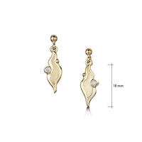 River Ripples Small Diamond Drop Earrings in 9ct Yellow Gold by Sheila Fleet Jewellery