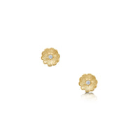 Primula Scotica Diamond Stud Earrings in 9ct Yellow Gold by Sheila Fleet Jewellery