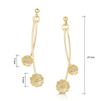 Primula Scotica Small 2-flower Diamond Drop Earrings by Sheila Fleet Jewellery