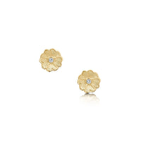 Primula Scotica Diamond Stud Earrings in 9ct Yellow Gold by Sheila Fleet Jewellery