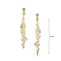 River Ripples Diamond Dress Drop Earrings in 9ct Yellow Gold by Sheila Fleet Jewellery