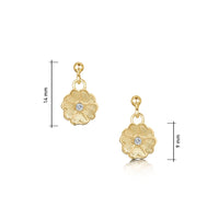 Primula Scotica Diamond Drop Earrings in 9ct Yellow Gold by Sheila Fleet Jewellery