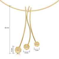 Primula Scotica 3-flower Diamond Necklace in 9ct Yellow Gold