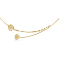 Primula Scotica 2-flower Diamond Necklace in 9ct Yellow Gold by Sheila Fleet Jewellery