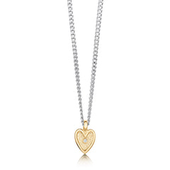 Secret Hearts Diamond Pendant Necklace in 9ct Yellow Gold by Sheila Fleet Jewellery