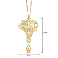 Arctic Stream Small Diamond Droplet Pendant in 9ct Yellow Gold by Sheila Fleet Jewellery