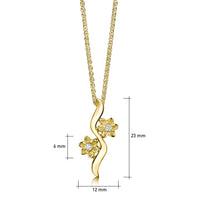 Diamond Daisies 2-flower Pendant in 9ct Yellow Gold by Sheila Fleet Jewellery