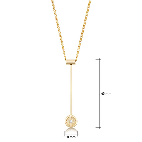 Mine Howe Long Pendant Necklace in 9ct Yellow Gold