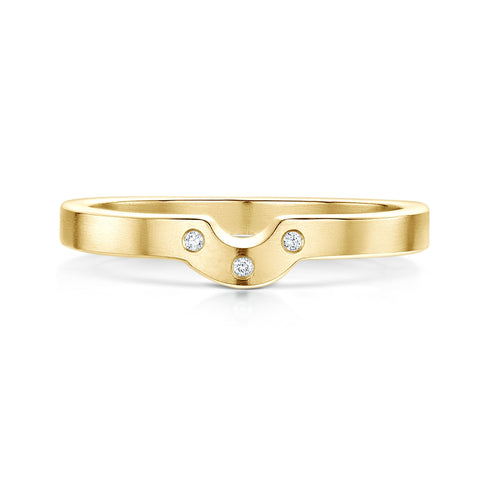 Diamond Arch Wedding Band in 9ct Yellow Gold (to match DR179) by Sheila Fleet Jewellery