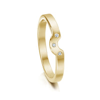 Diamond Arch Wedding Band in 9ct Yellow Gold (to match DR179) by Sheila Fleet Jewellery
