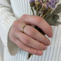 Diamond Daisies Ring in 9ct yellowGold by Sheila Fleet Jewellery