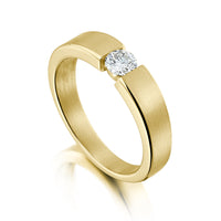 Tension-style 0.25ct Diamond Solitaire Ring in 9ct Yellow Gold by Sheila Fleet Jewellery