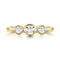 Trilogy Diamond Ring in 9ct Yellow Gold by Sheila Fleet Jewellery