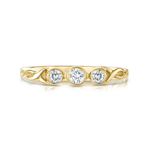Celtic Trilogy Diamond Ring in 9ct Yellow Gold by Sheila Fleet Jewellery