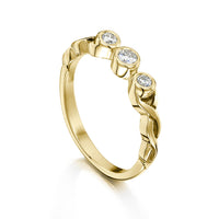 Celtic Trilogy Diamond Ring in 9ct Yellow Gold by Sheila Fleet Jewellery