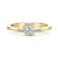 Contemporary 0.25ct Solitaire Diamond Ring in 9ct Yellow Gold by Sheila Fleet Jewellery