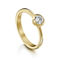 Contemporary 0.4ct Solitaire Diamond Ring in 9ct Yellow Gold by Sheila Fleet Jewellery