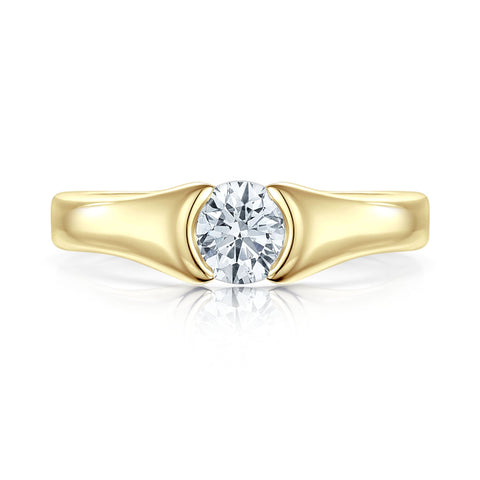 Venus 0.5ct Solitaire Diamond Ring in 9ct Yellow Gold by Sheila Fleet Jewellery
