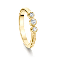 Matrix Diamond Trilogy Ring in 9ct Yellow Gold by Sheila Fleet Jewellery