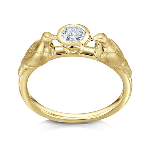 Dove Diamond Ring in 9ct Yellow Gold by Sheila Fleet Jewellery