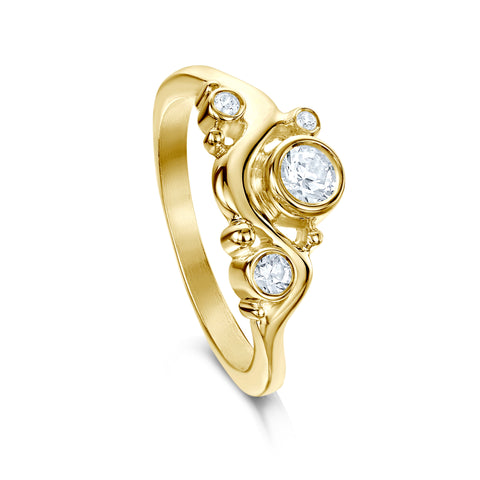 Cosmos Constellation Ring in 9ct Yellow Gold by Sheila Fleet Jewellery